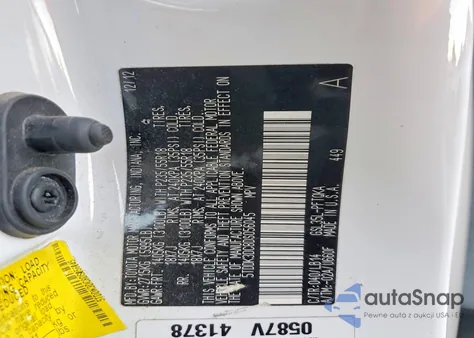 2013 Toyota Sienna Xle z USA, uszkodzony, nr VIN 5TDDK3DC8DS056045